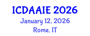 International Conference on Data and Artifical Intelligence Engineering (ICDAAIE) January 12, 2026 - Rome, Italy