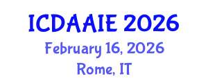 International Conference on Data and Artifical Intelligence Engineering (ICDAAIE) February 16, 2026 - Rome, Italy