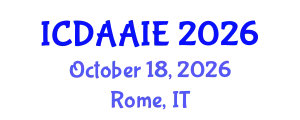 International Conference on Data and Artifical Intelligence Engineering (ICDAAIE) October 18, 2026 - Rome, Italy