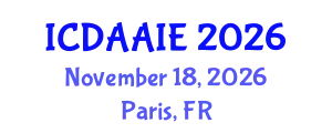 International Conference on Data and Artifical Intelligence Engineering (ICDAAIE) November 18, 2026 - Paris, France