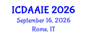 International Conference on Data and Artifical Intelligence Engineering (ICDAAIE) September 16, 2026 - Rome, Italy
