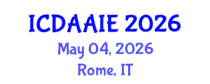 International Conference on Data and Artifical Intelligence Engineering (ICDAAIE) May 04, 2026 - Rome, Italy