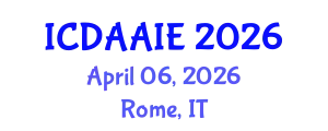 International Conference on Data and Artifical Intelligence Engineering (ICDAAIE) April 06, 2026 - Rome, Italy