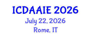 International Conference on Data and Artifical Intelligence Engineering (ICDAAIE) July 22, 2026 - Rome, Italy