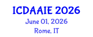 International Conference on Data and Artifical Intelligence Engineering (ICDAAIE) June 01, 2026 - Rome, Italy