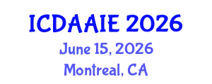 International Conference on Data and Artifical Intelligence Engineering (ICDAAIE) June 15, 2026 - Montreal, Canada