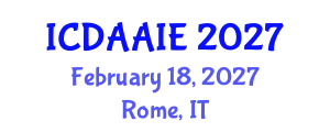 International Conference on Data and Artifical Intelligence Engineering (ICDAAIE) February 18, 2027 - Rome, Italy