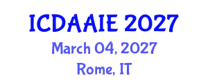International Conference on Data and Artifical Intelligence Engineering (ICDAAIE) March 04, 2027 - Rome, Italy
