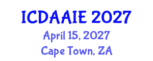 International Conference on Data and Artifical Intelligence Engineering (ICDAAIE) April 15, 2027 - Cape Town, South Africa