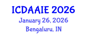 International Conference on Data and Artifical Intelligence Engineering (ICDAAIE) January 26, 2026 - Bengaluru, India