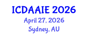 International Conference on Data and Artifical Intelligence Engineering (ICDAAIE) April 27, 2026 - Sydney, Australia