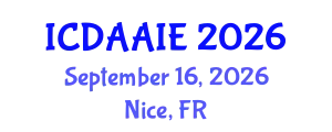 International Conference on Data and Artifical Intelligence Engineering (ICDAAIE) September 16, 2026 - Nice, France