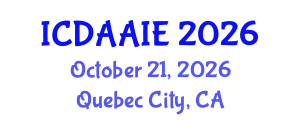 International Conference on Data and Artifical Intelligence Engineering (ICDAAIE) October 21, 2026 - Quebec City, Canada