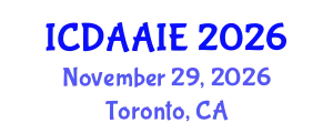 International Conference on Data and Artifical Intelligence Engineering (ICDAAIE) November 29, 2026 - Toronto, Canada