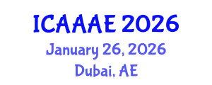 International Conference on Aeronautical and Aerospace Engineering (ICAAAE) January 26, 2026 - Dubai, United Arab Emirates