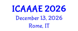 International Conference on Aeronautical and Aerospace Engineering (ICAAAE) December 13, 2026 - Rome, Italy