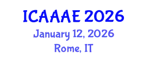 International Conference on Aeronautical and Aerospace Engineering (ICAAAE) January 12, 2026 - Rome, Italy