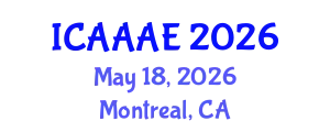 International Conference on Aeronautical and Aerospace Engineering (ICAAAE) May 18, 2026 - Montreal, Canada