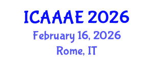International Conference on Aeronautical and Aerospace Engineering (ICAAAE) February 16, 2026 - Rome, Italy