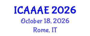 International Conference on Aeronautical and Aerospace Engineering (ICAAAE) October 18, 2026 - Rome, Italy