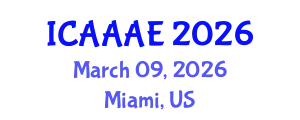 International Conference on Aeronautical and Aerospace Engineering (ICAAAE) March 09, 2026 - Miami, United States