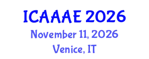 International Conference on Aeronautical and Aerospace Engineering (ICAAAE) November 11, 2026 - Venice, Italy