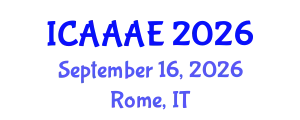 International Conference on Aeronautical and Aerospace Engineering (ICAAAE) September 16, 2026 - Rome, Italy