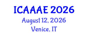 International Conference on Aeronautical and Aerospace Engineering (ICAAAE) August 12, 2026 - Venice, Italy