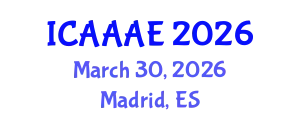 International Conference on Aeronautical and Aerospace Engineering (ICAAAE) March 30, 2026 - Madrid, Spain