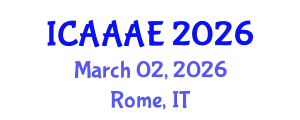 International Conference on Aeronautical and Aerospace Engineering (ICAAAE) March 02, 2026 - Rome, Italy