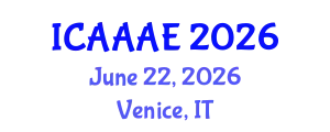 International Conference on Aeronautical and Aerospace Engineering (ICAAAE) June 22, 2026 - Venice, Italy