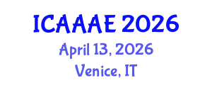 International Conference on Aeronautical and Aerospace Engineering (ICAAAE) April 13, 2026 - Venice, Italy