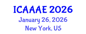 International Conference on Aeronautical and Aerospace Engineering (ICAAAE) January 26, 2026 - New York, United States