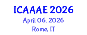 International Conference on Aeronautical and Aerospace Engineering (ICAAAE) April 06, 2026 - Rome, Italy