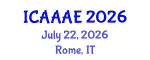 International Conference on Aeronautical and Aerospace Engineering (ICAAAE) July 22, 2026 - Rome, Italy