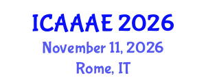 International Conference on Aeronautical and Aerospace Engineering (ICAAAE) November 11, 2026 - Rome, Italy