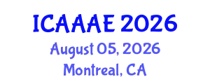 International Conference on Aeronautical and Aerospace Engineering (ICAAAE) August 05, 2026 - Montreal, Canada