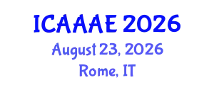 International Conference on Aeronautical and Aerospace Engineering (ICAAAE) August 23, 2026 - Rome, Italy