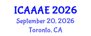 International Conference on Aeronautical and Aerospace Engineering (ICAAAE) September 20, 2026 - Toronto, Canada