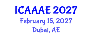 International Conference on Aeronautical and Aerospace Engineering (ICAAAE) February 15, 2027 - Dubai, United Arab Emirates
