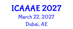 International Conference on Aeronautical and Aerospace Engineering (ICAAAE) March 22, 2027 - Dubai, United Arab Emirates