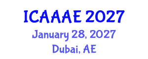 International Conference on Aeronautical and Aerospace Engineering (ICAAAE) January 28, 2027 - Dubai, United Arab Emirates
