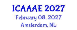 International Conference on Aeronautical and Aerospace Engineering (ICAAAE) February 08, 2027 - Amsterdam, Netherlands