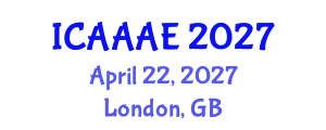 International Conference on Aeronautical and Aerospace Engineering (ICAAAE) April 22, 2027 - London, United Kingdom