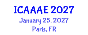 International Conference on Aeronautical and Aerospace Engineering (ICAAAE) January 25, 2027 - Paris, France