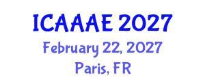 International Conference on Aeronautical and Aerospace Engineering (ICAAAE) February 22, 2027 - Paris, France