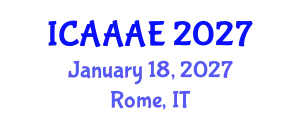 International Conference on Aeronautical and Aerospace Engineering (ICAAAE) January 18, 2027 - Rome, Italy