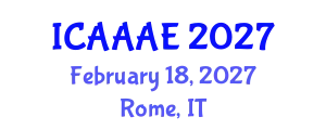 International Conference on Aeronautical and Aerospace Engineering (ICAAAE) February 18, 2027 - Rome, Italy