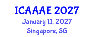 International Conference on Aeronautical and Aerospace Engineering (ICAAAE) January 11, 2027 - Singapore, Singapore