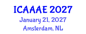 International Conference on Aeronautical and Aerospace Engineering (ICAAAE) January 21, 2027 - Amsterdam, Netherlands